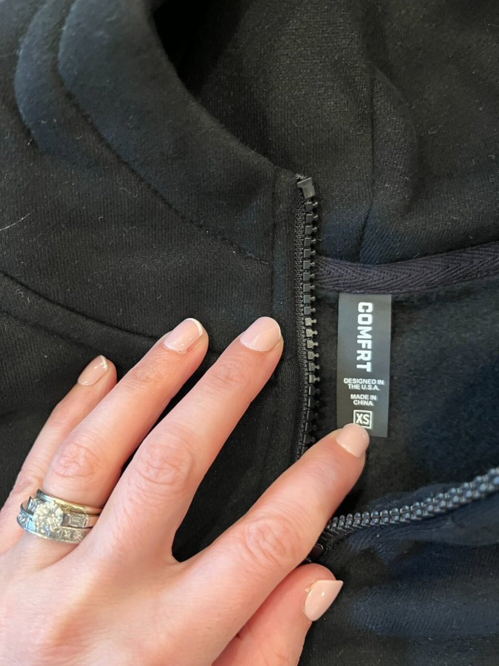 CMFRT Black Zip Hoodie Sweatshirt – XS – New Without Tags - Picture 3 of 3